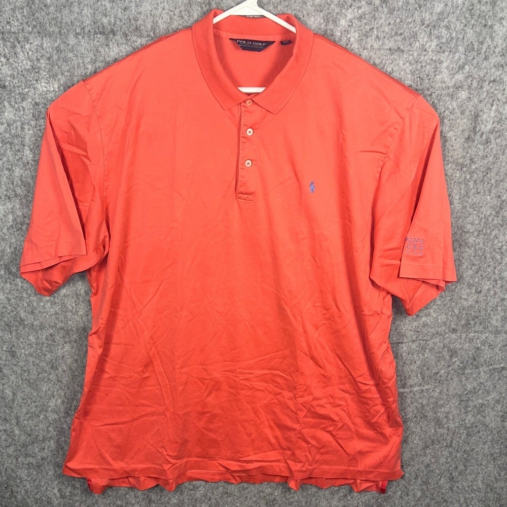 Polo Golf Ralph Lauren Mens 2XL Coral Orange Pima Cotton Polo Shirt Spring Creek